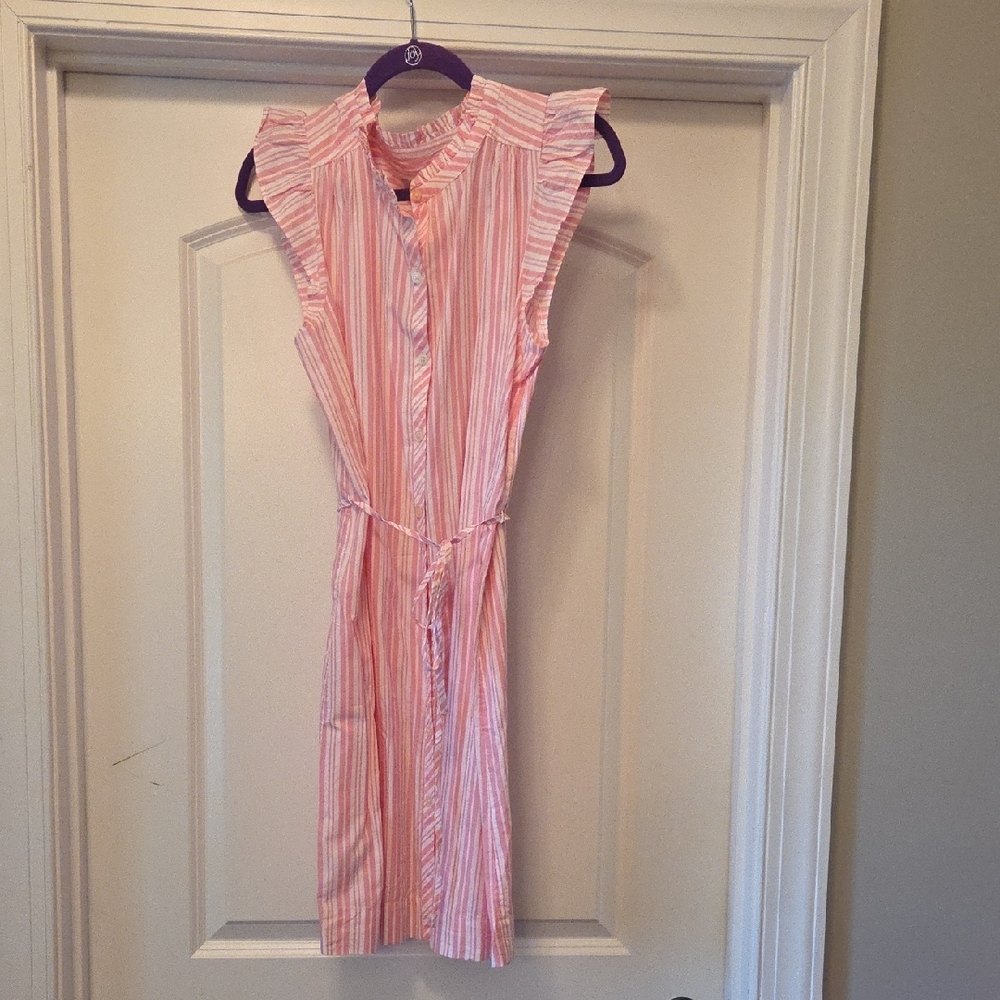 LOFT Pink Striped Dress